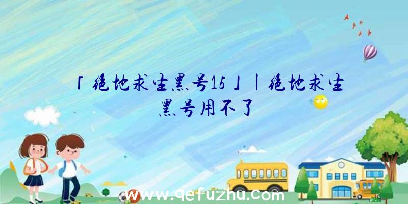 「绝地求生黑号15」|绝地求生黑号用不了